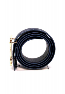 Blue leather party belt