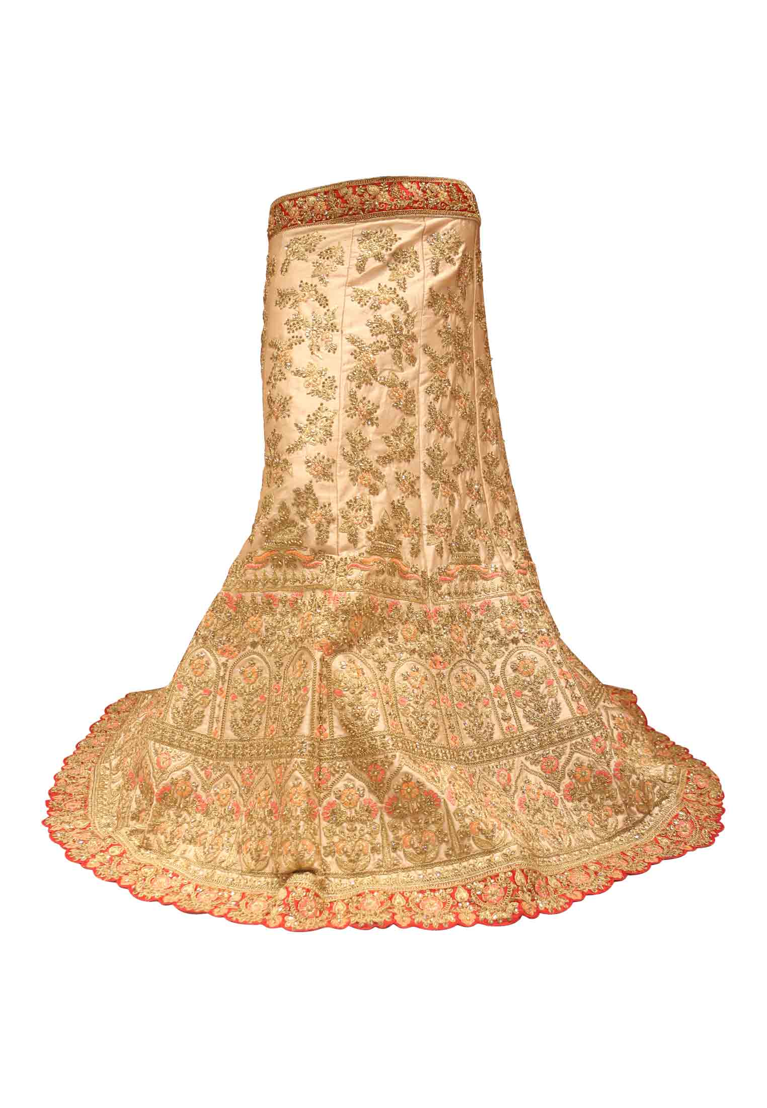 Stone and thread work wedding lehenga