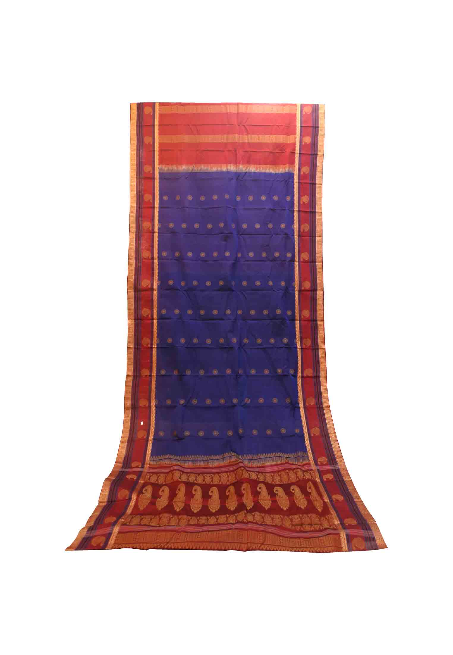 Maslais cotton navy blue saree