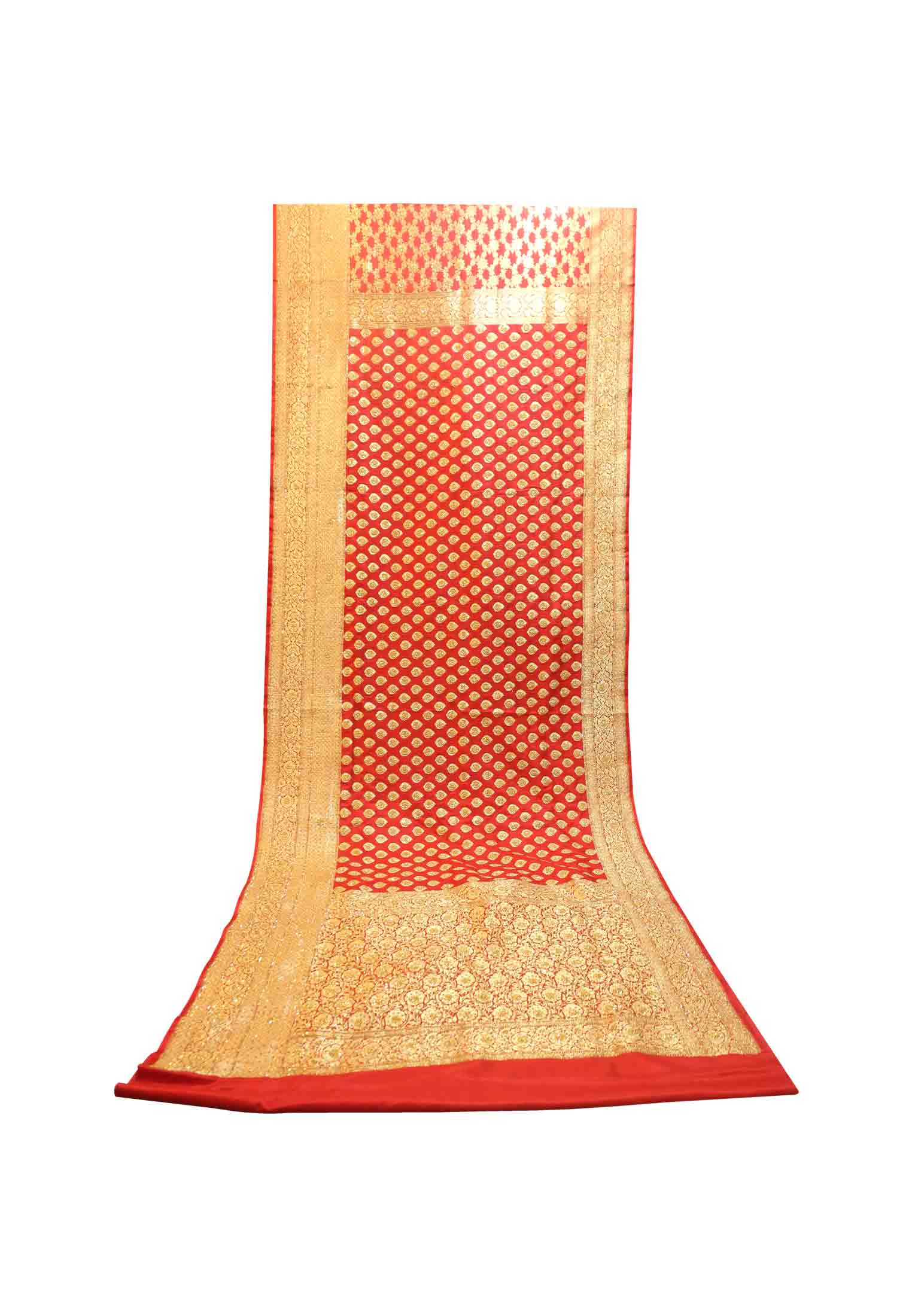 Golden stone work indian wedding saree