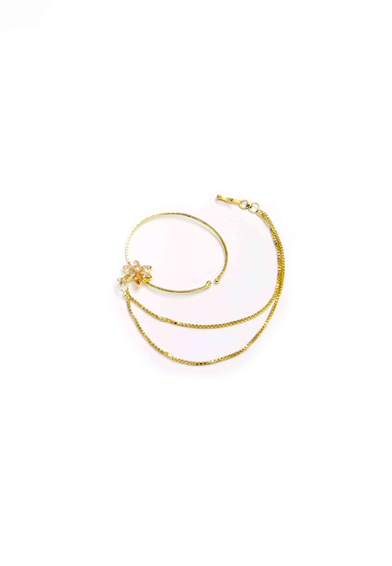 Matte golden jewelry set with seven parts