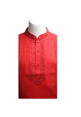 Red Cotton Panjabi