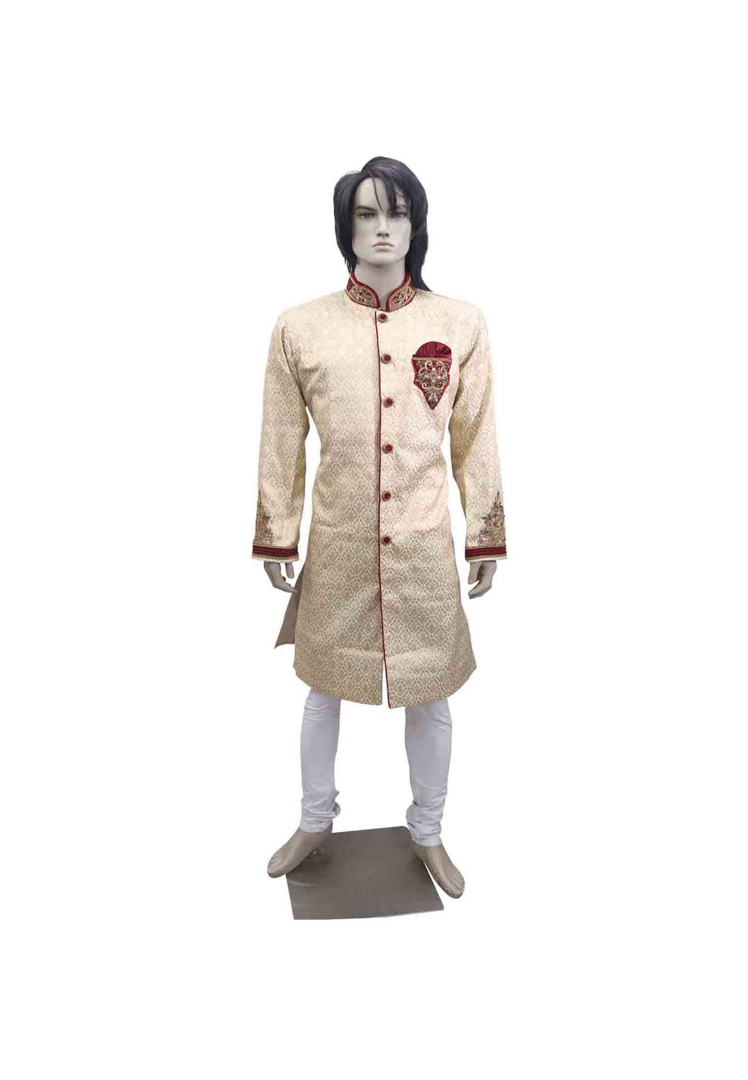 Katan Sherwani with Stone Work