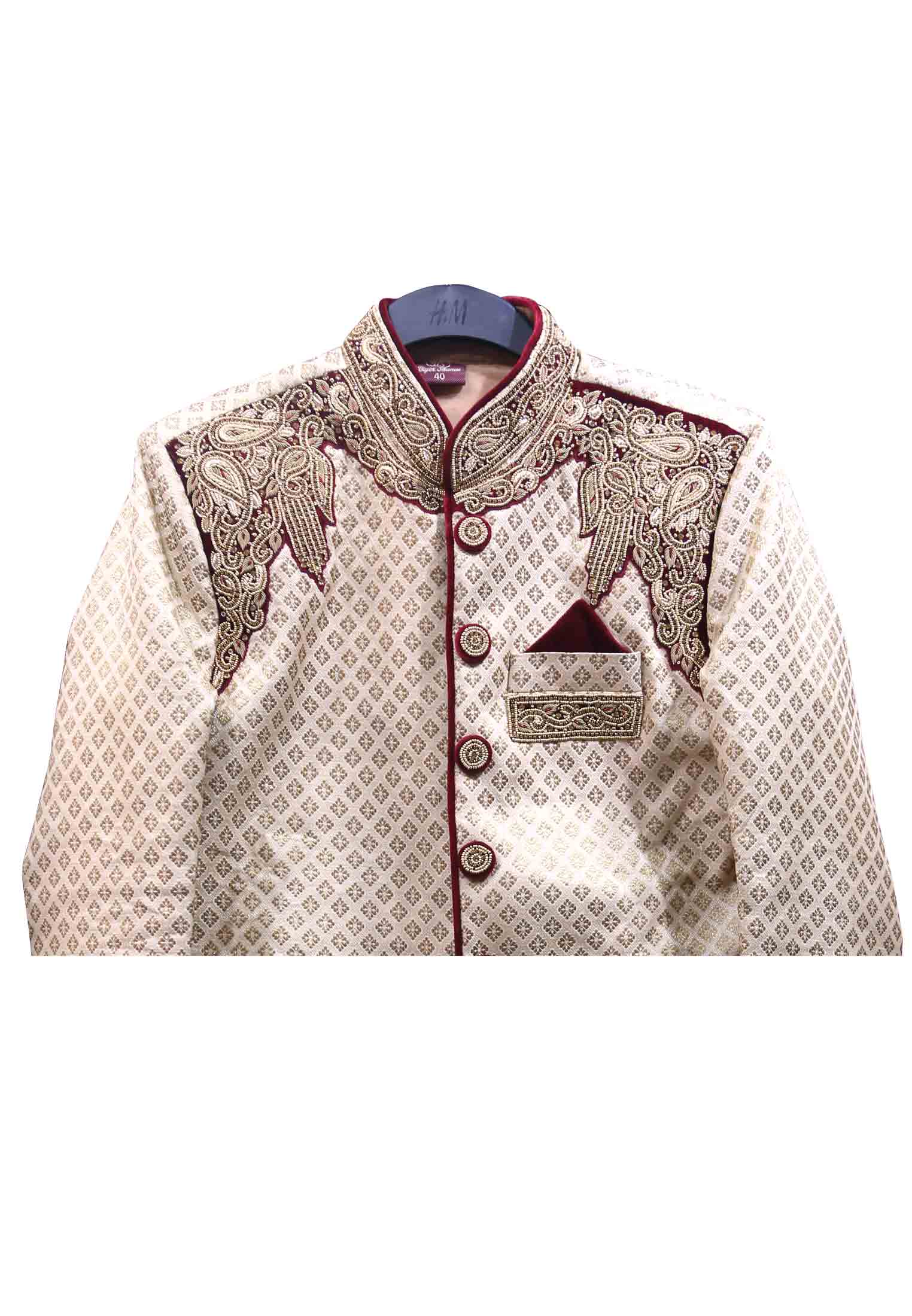 Katan Sherwani with Stone Work