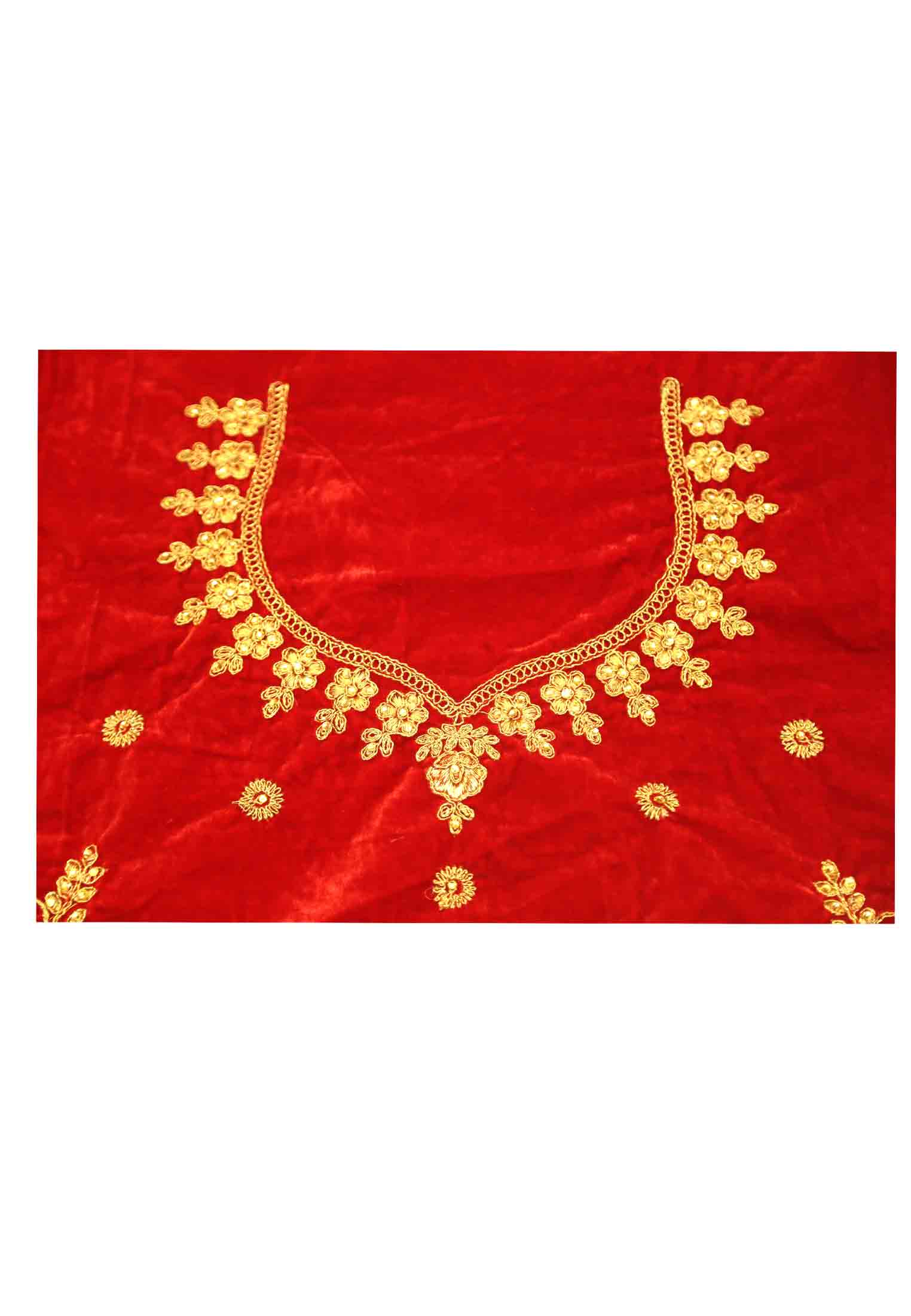 Maroon Velvet Lehenga