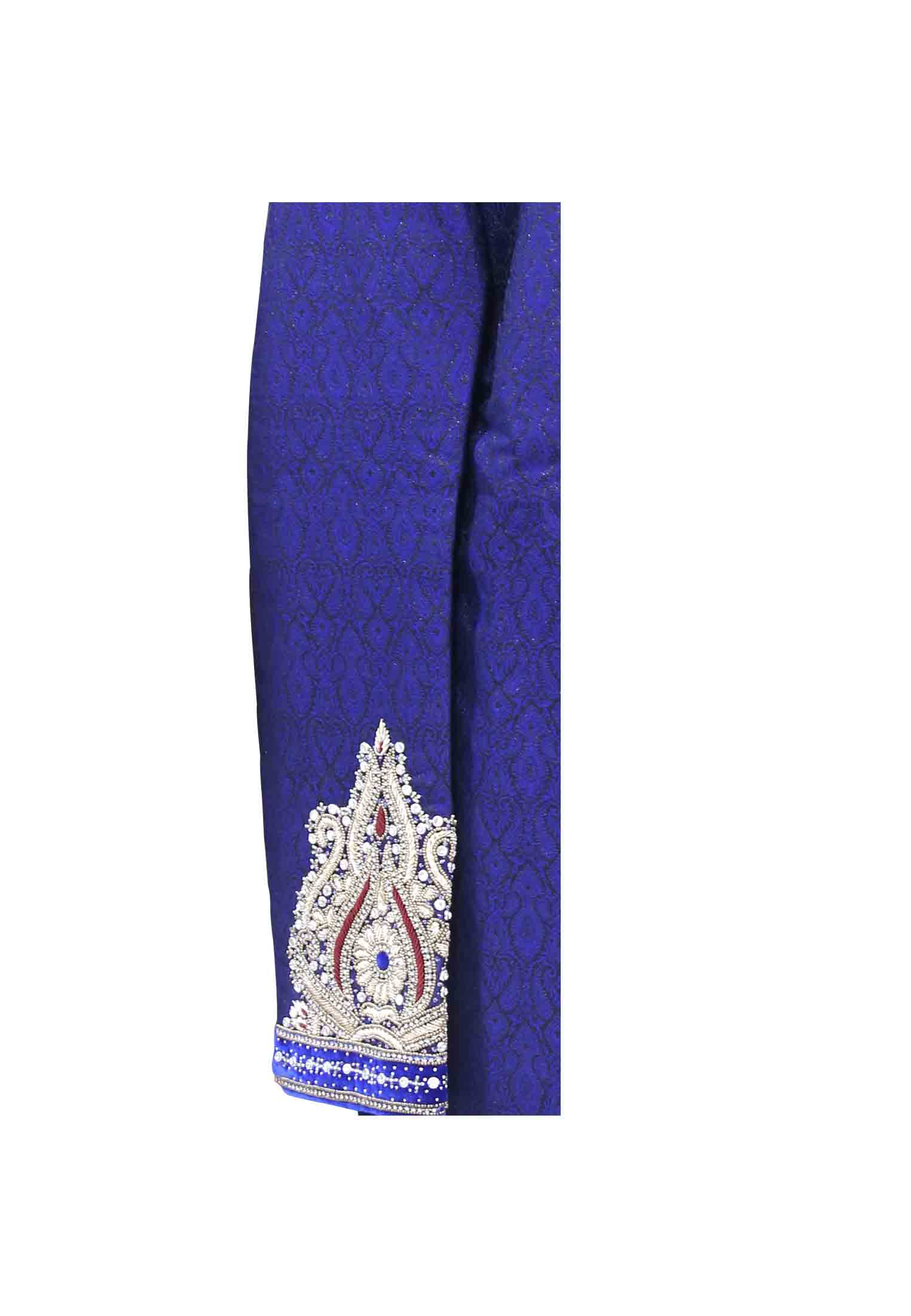 Navy Blue Katan Sherwani