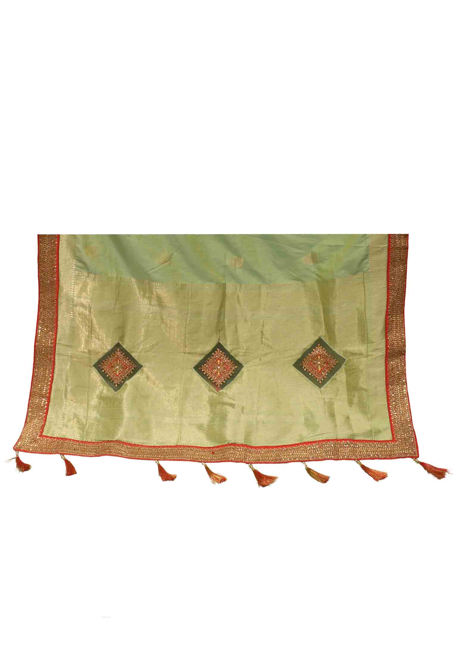Lemon Colored Katan Saree
