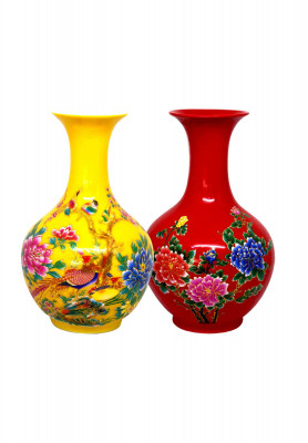 Red Flower Vase