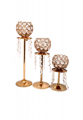Metal and Stone Candle Stand