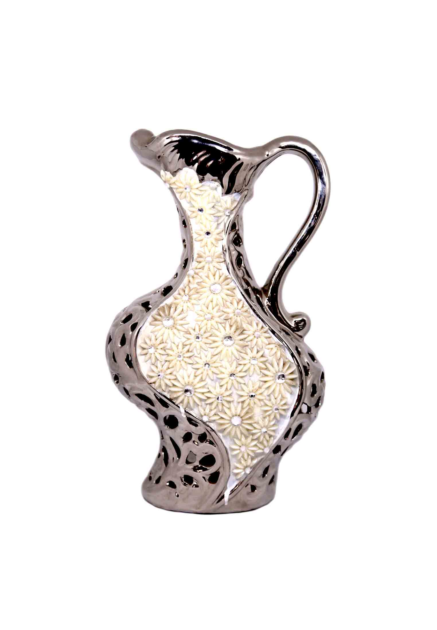 Silver Decorated Flower vase.