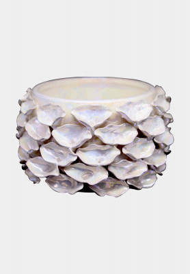 Silver and Off white Flower vase 