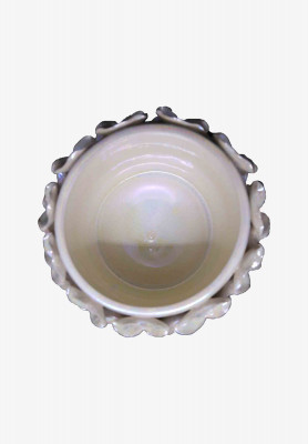 Silver and Off white Flower vase 