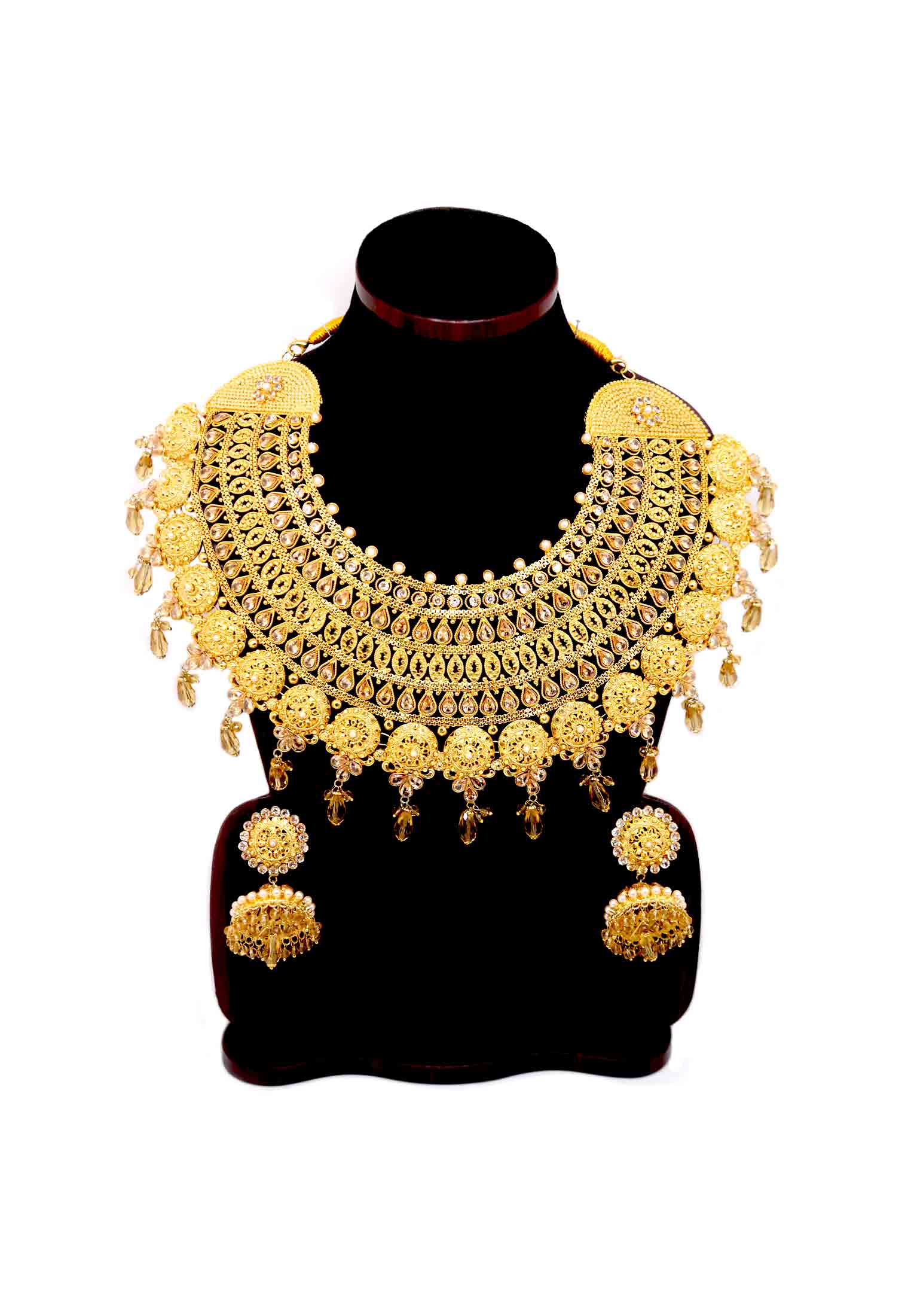 Gold Plated Jarwa Necklace Set