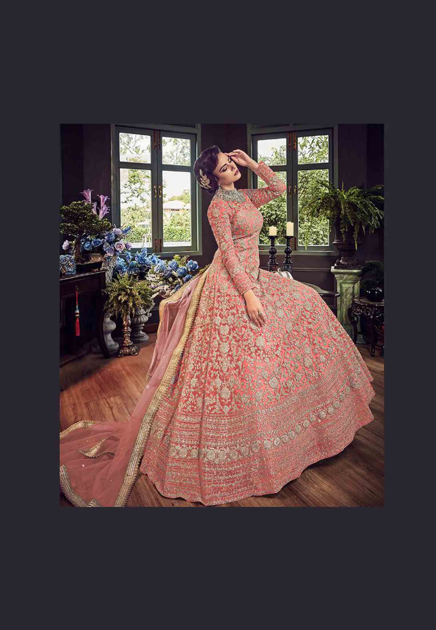 Swagat Violet Anarkali Dress