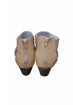 Cream Colored Box Heel Shoes