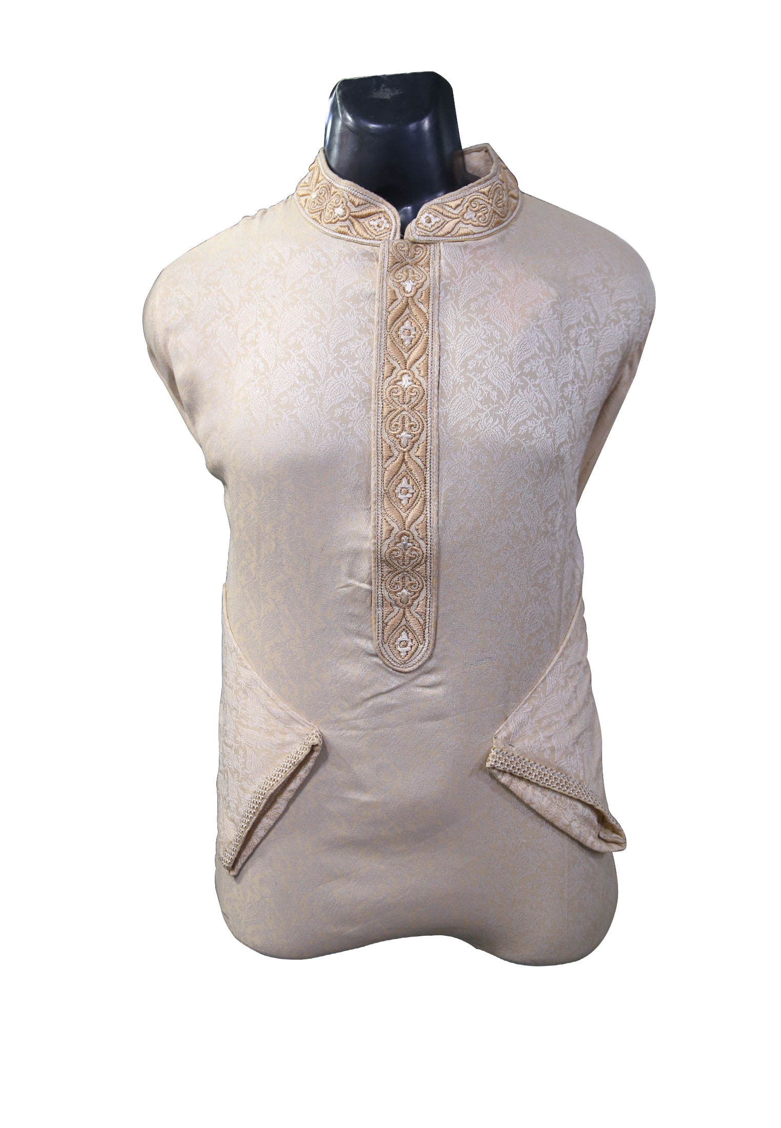 Golden Colored Soft Katan Panjabi