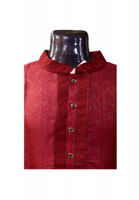 Maroon Colored Katan Panjabi