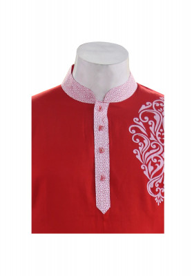 Red Cotton Panjabi
