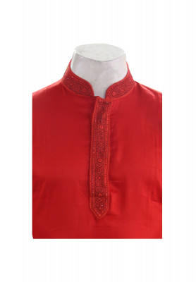 Traditional Red Cotton Panjabi