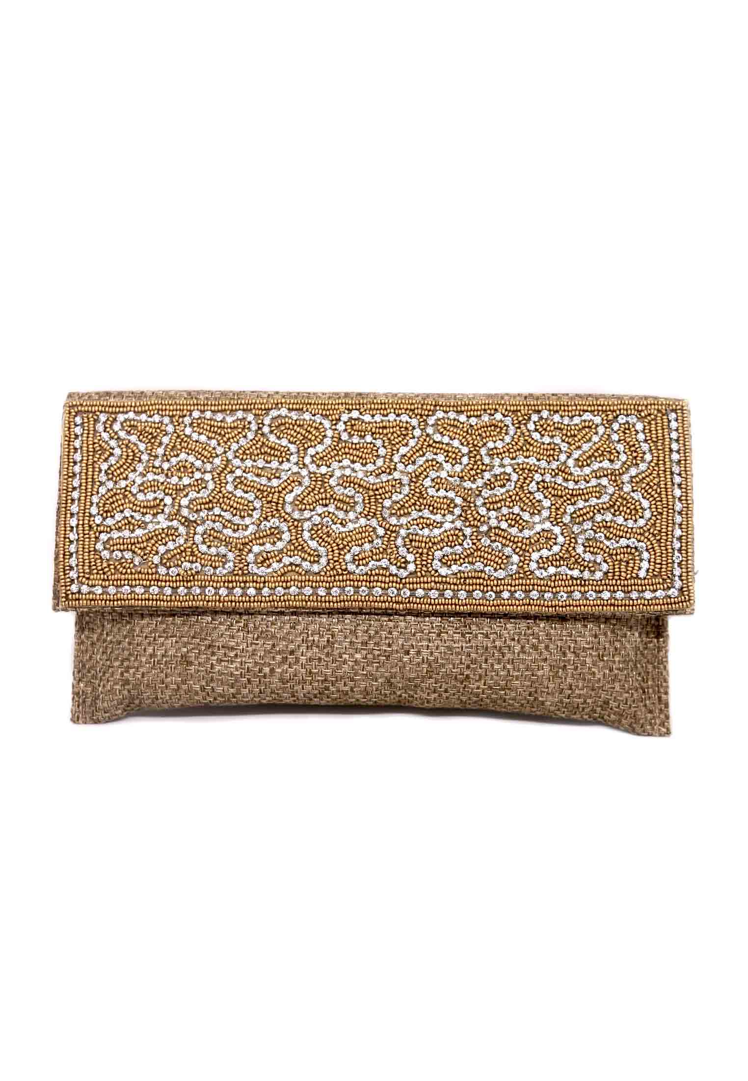 Coffee Colored Jute Purse