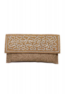 Coffee Colored Jute Purse