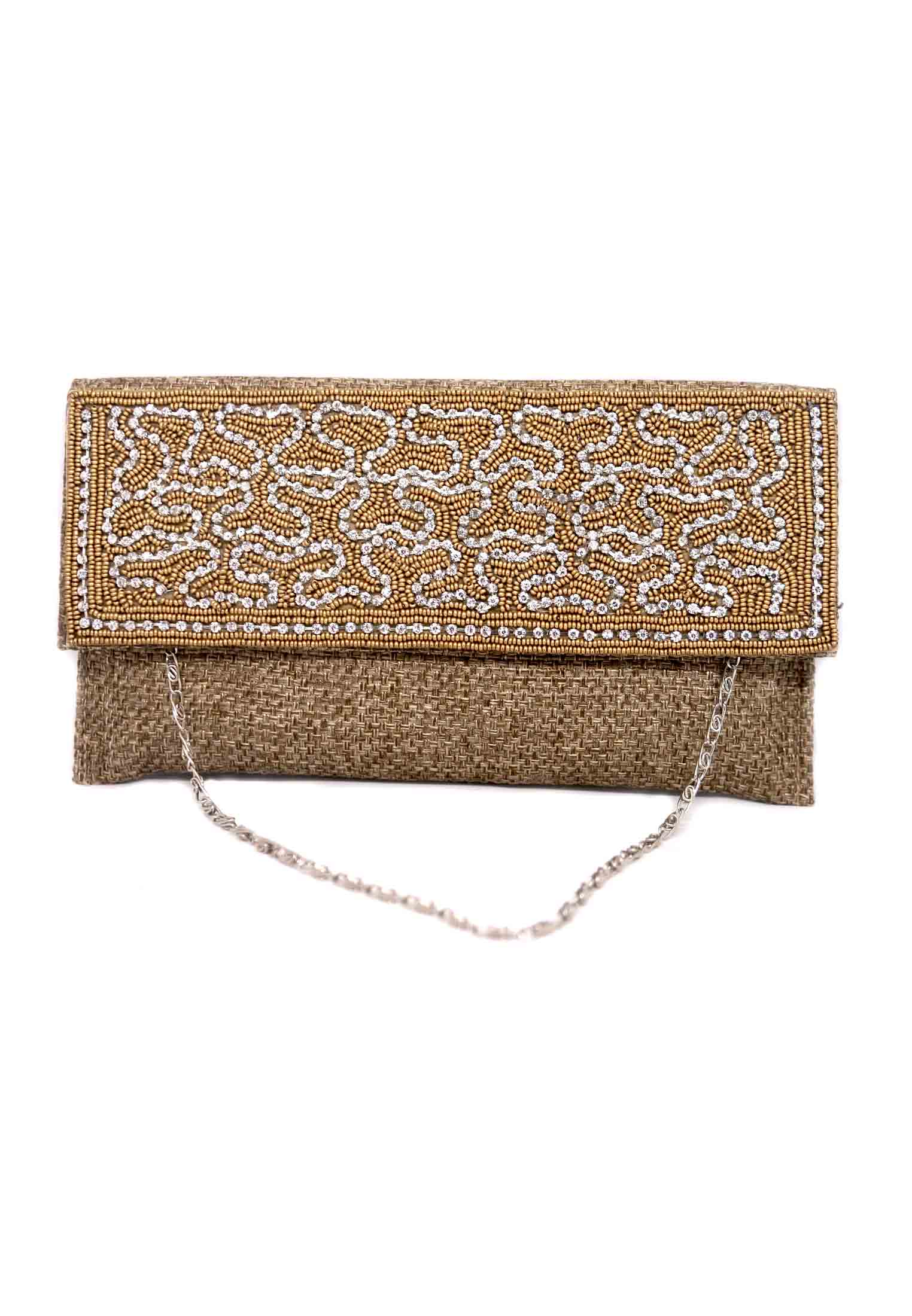 Coffee Colored Jute Purse