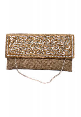 Coffee Colored Jute Purse