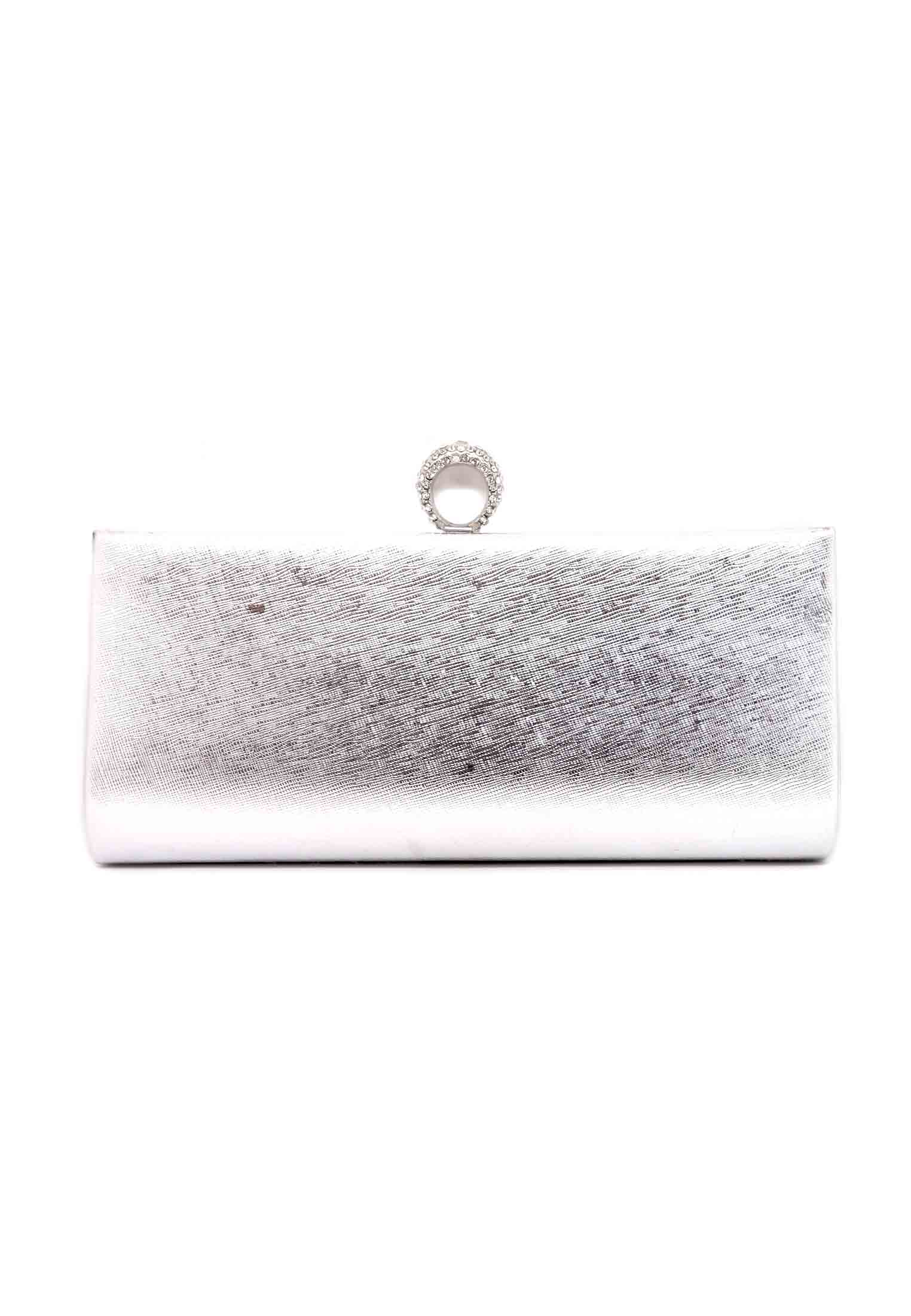 Silver Colored Artificial Leather Purse
