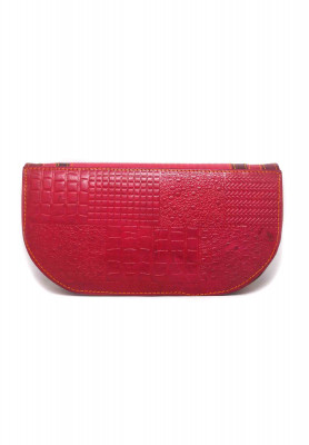 Maroon and Black Leather Purse
