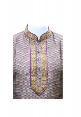 Deep Coffee Colored Silk Panjabi