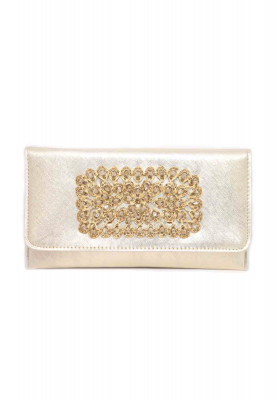 Square Shaped Golden Party Purse