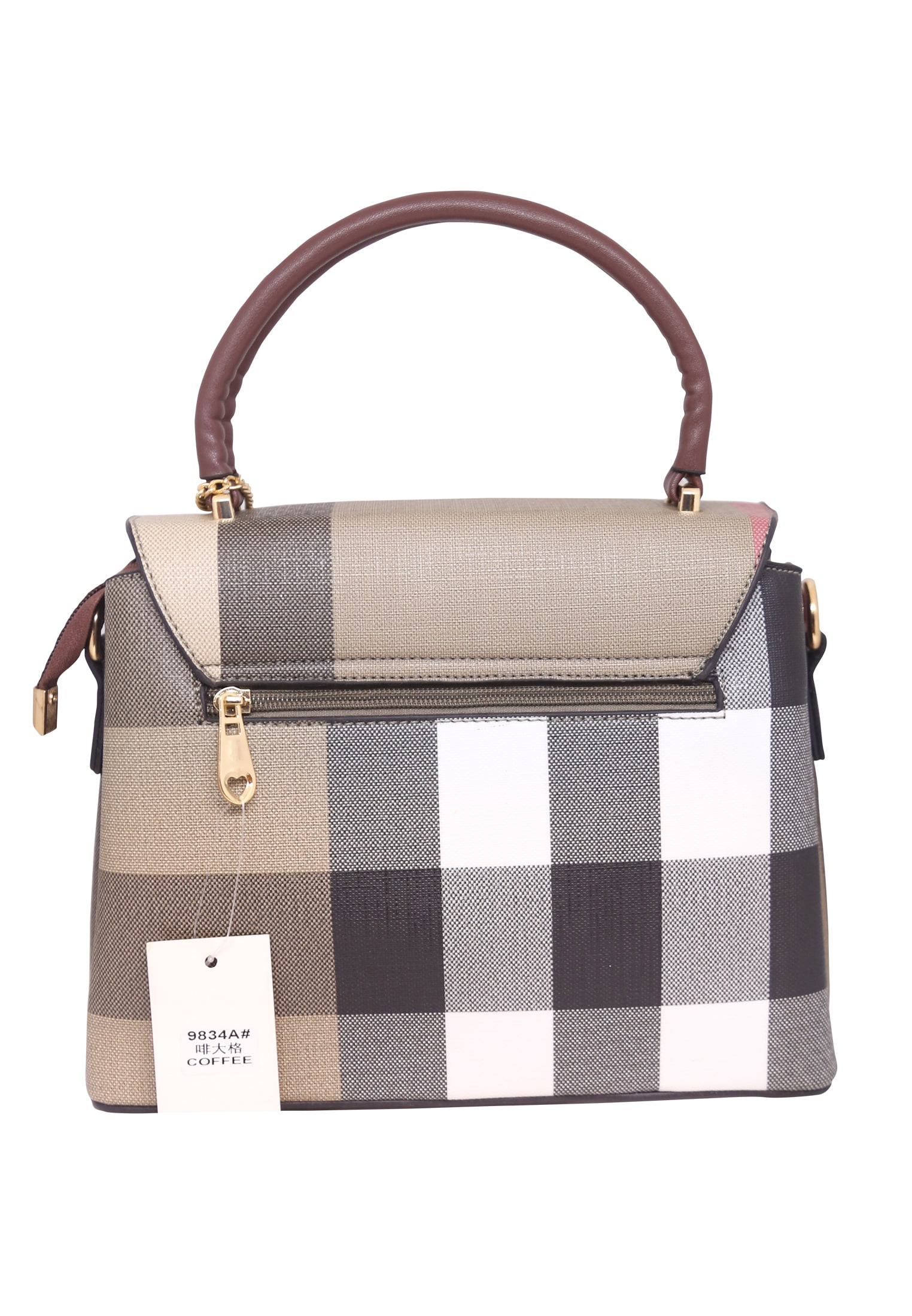 Mustard and White and Check Bag
