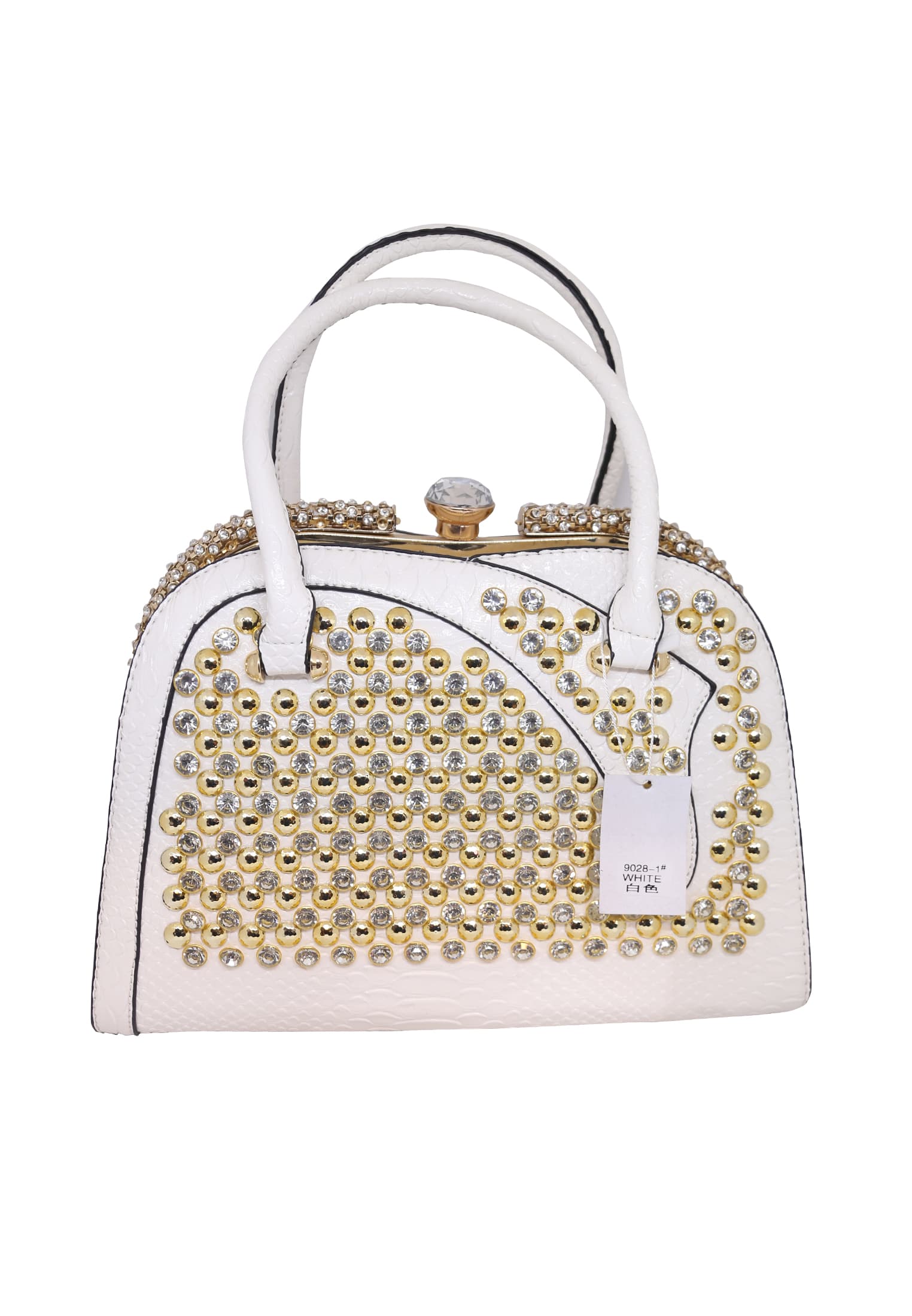 White Artificial Leather Bridal Bag
