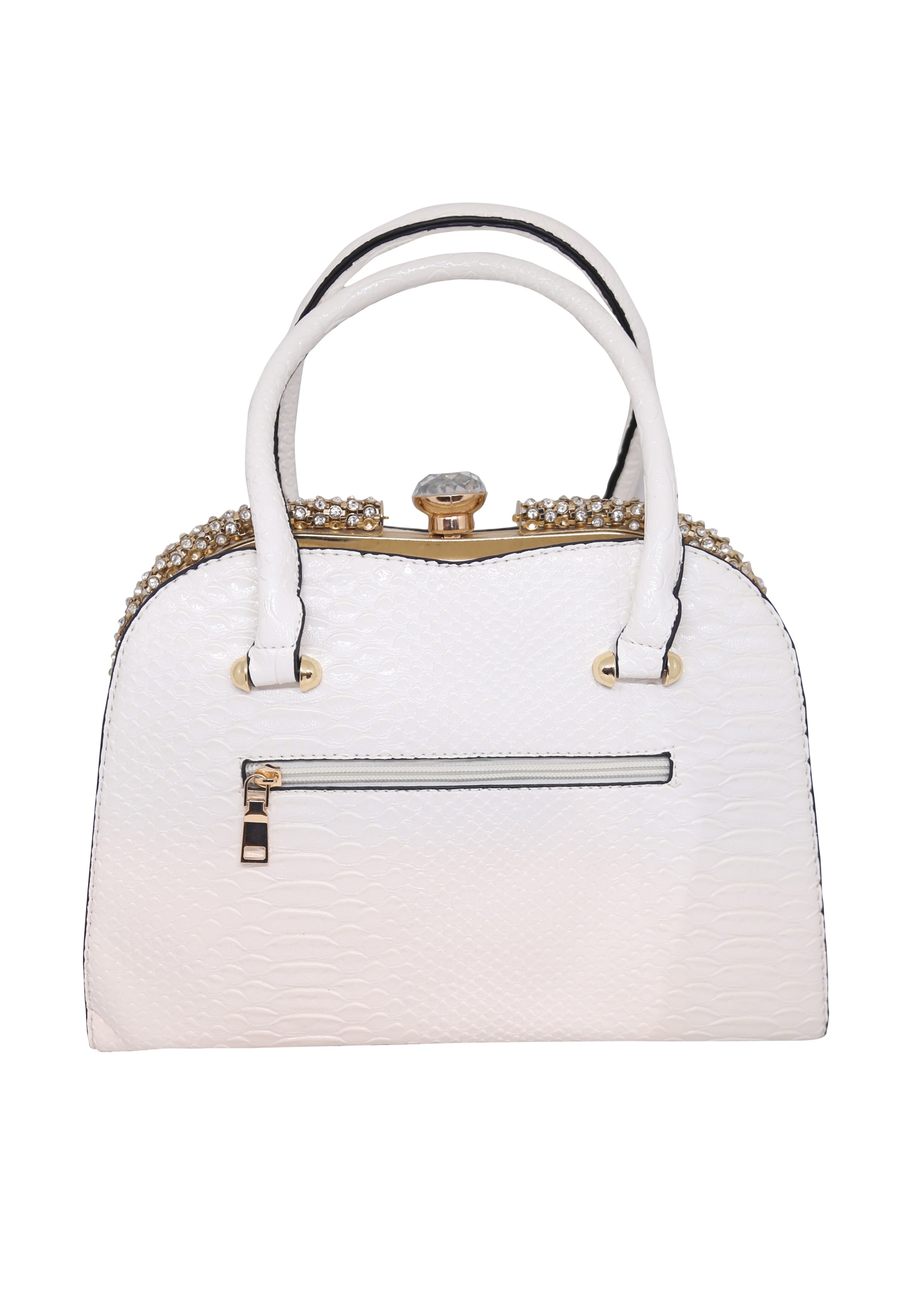 White Artificial Leather Bridal Bag