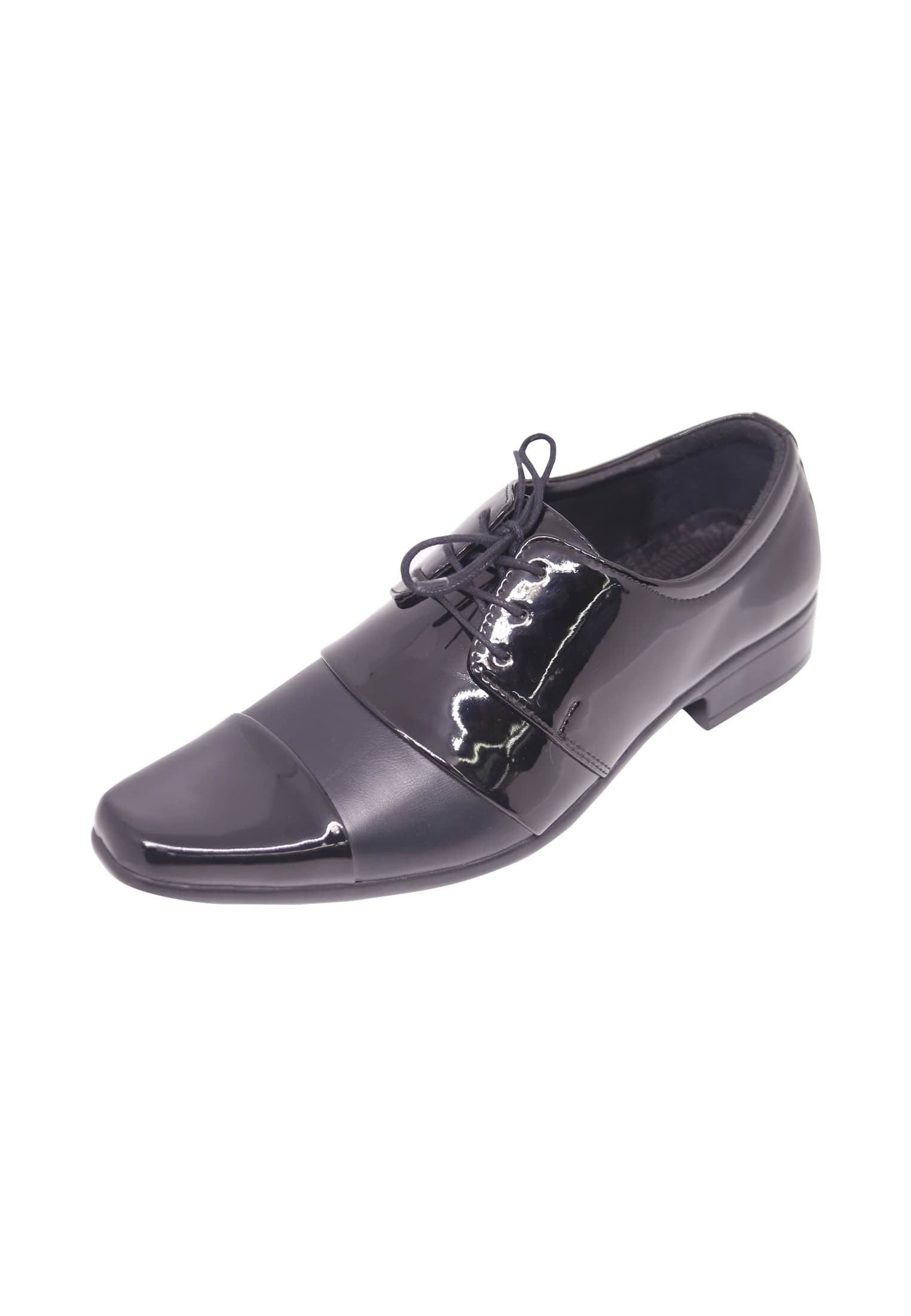 Black Pattern Leather Gents Shoe