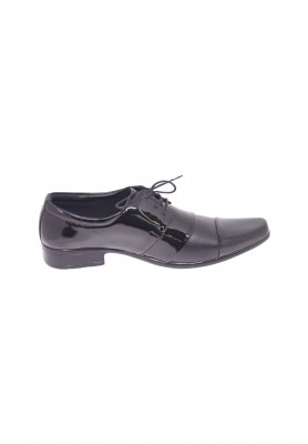 Black Pattern Leather Gents Shoe