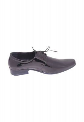 Black Shining Pattern Leather Gents Shoe