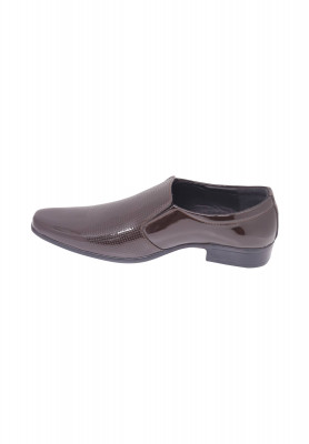Chocolate Colored Pattern Leather Gents Shoe