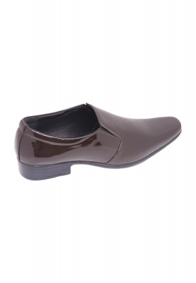 Chocolate Colored Pattern Leather Gents Shoe