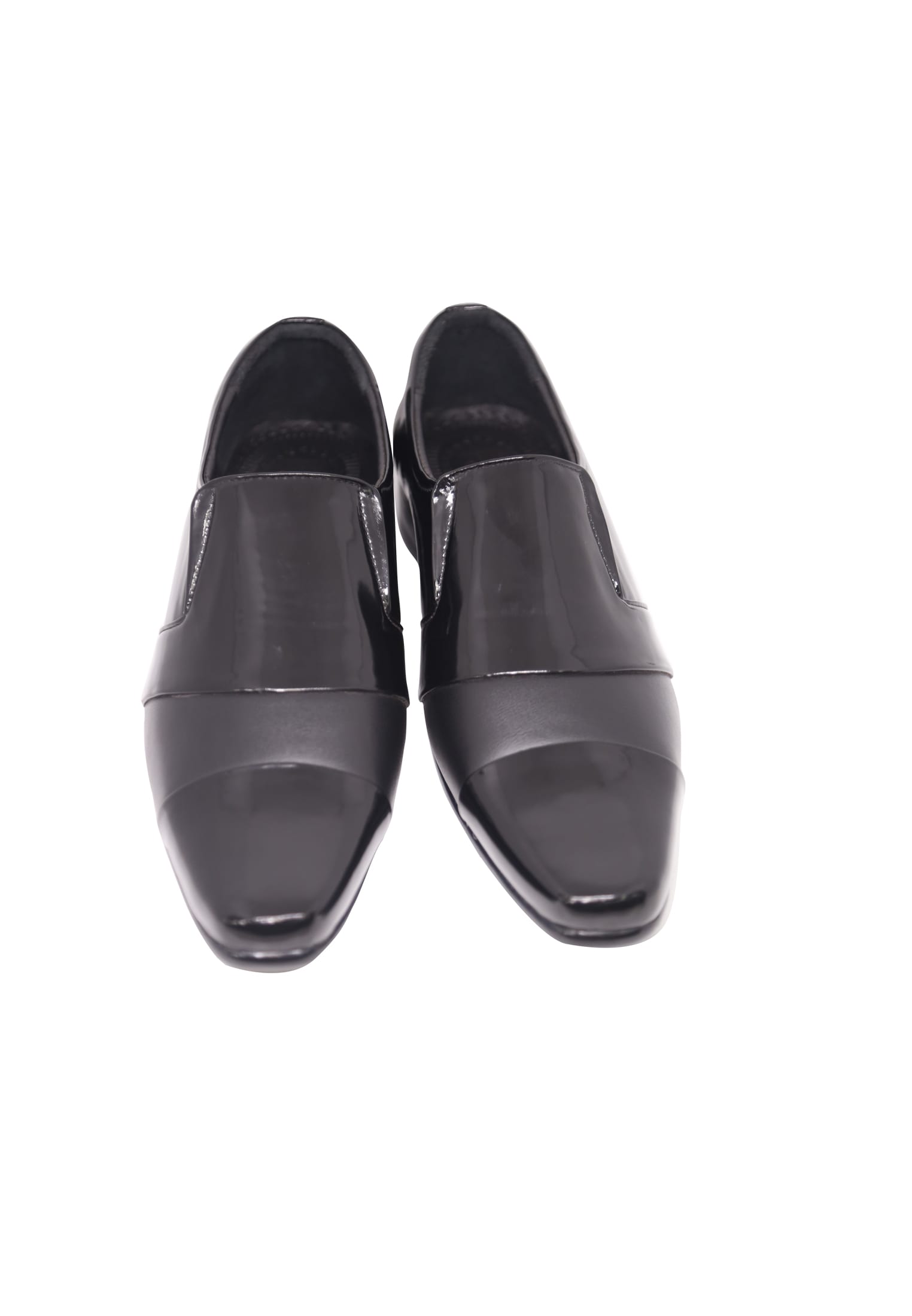 Black Chinese Pattern Leather Shoes for Men