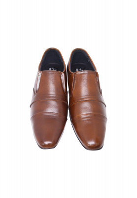 Chocolate Colored Shining Artificial Leather Shoe