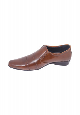Chocolate Colored Shining Artificial Leather Shoe
