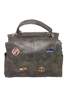 Green Artificial Leather Handbag