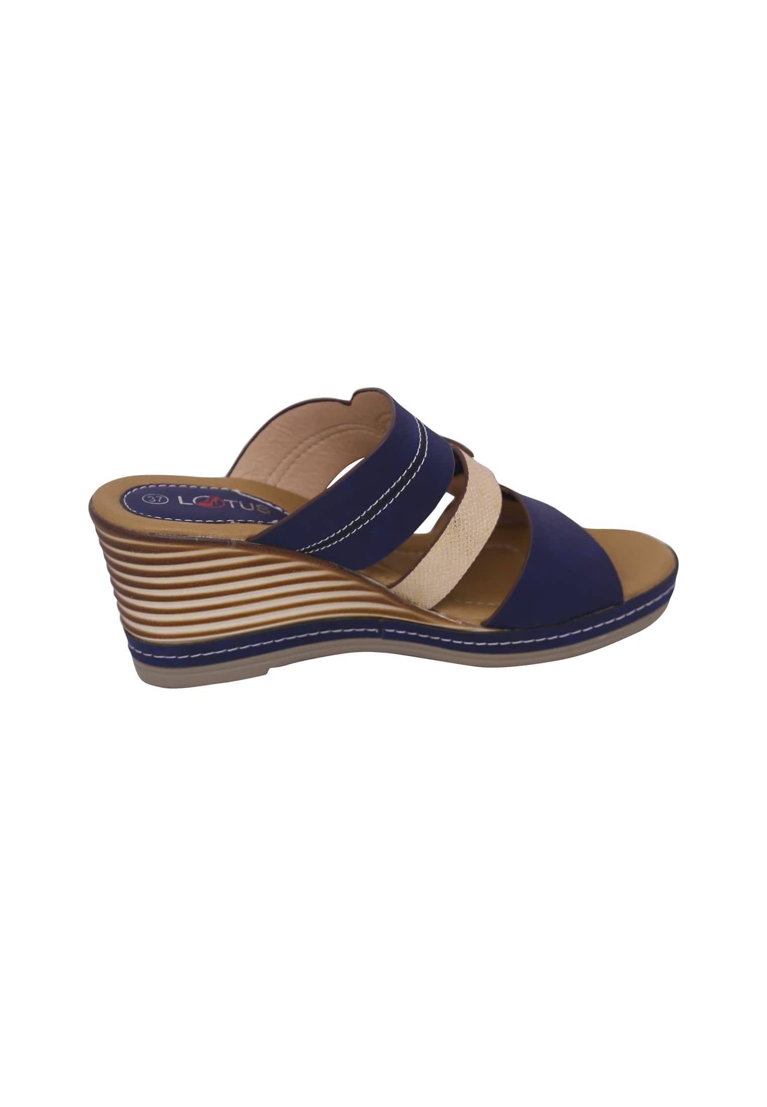 Blue colored Box heel 