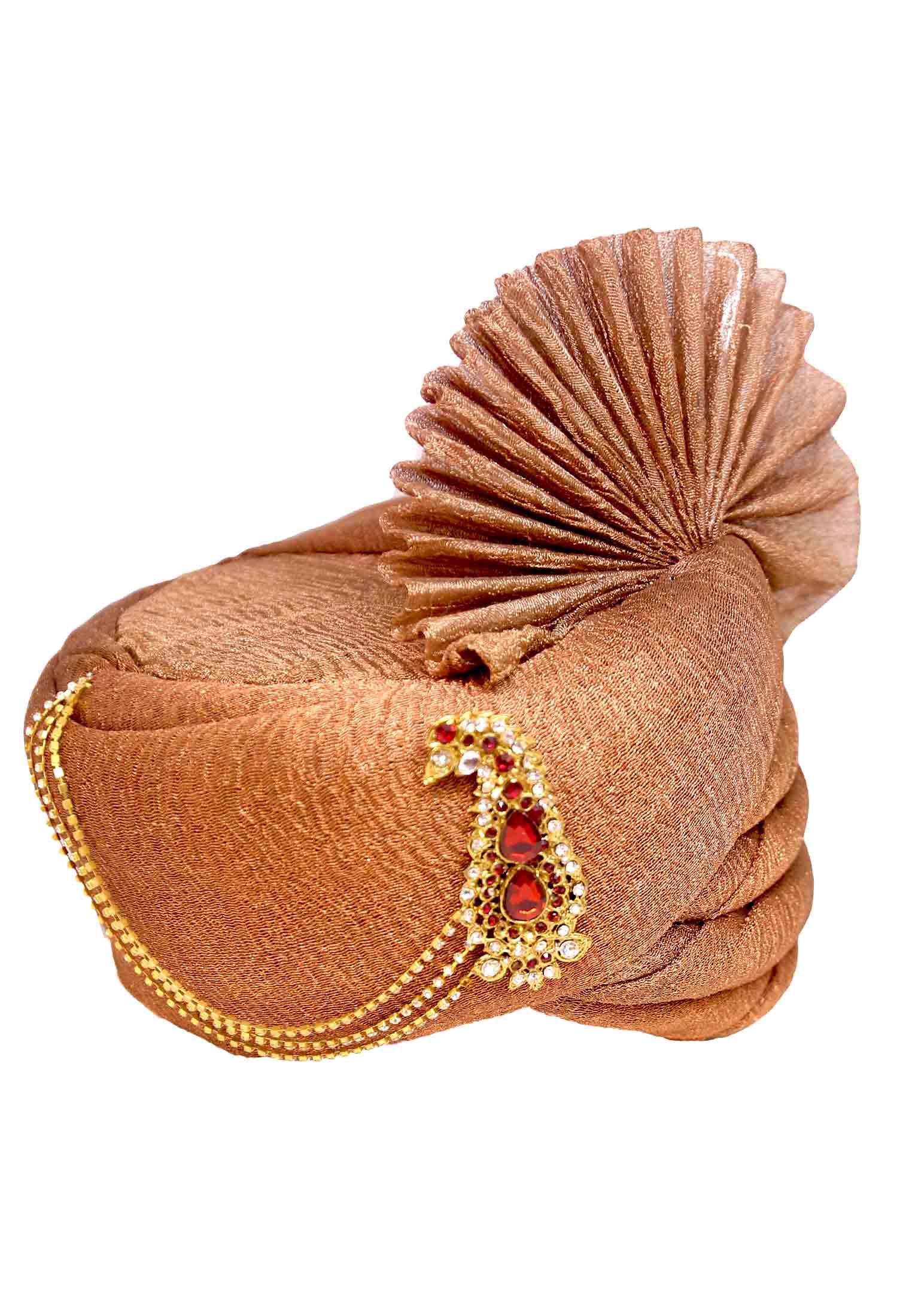 Golden Crush Tissue Wedding Pagri