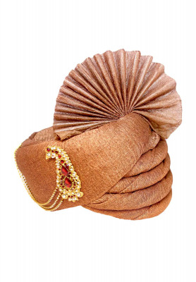Golden Crush Tissue Wedding Pagri