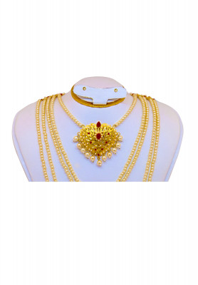 Golden v shape Kalai Lahore set 