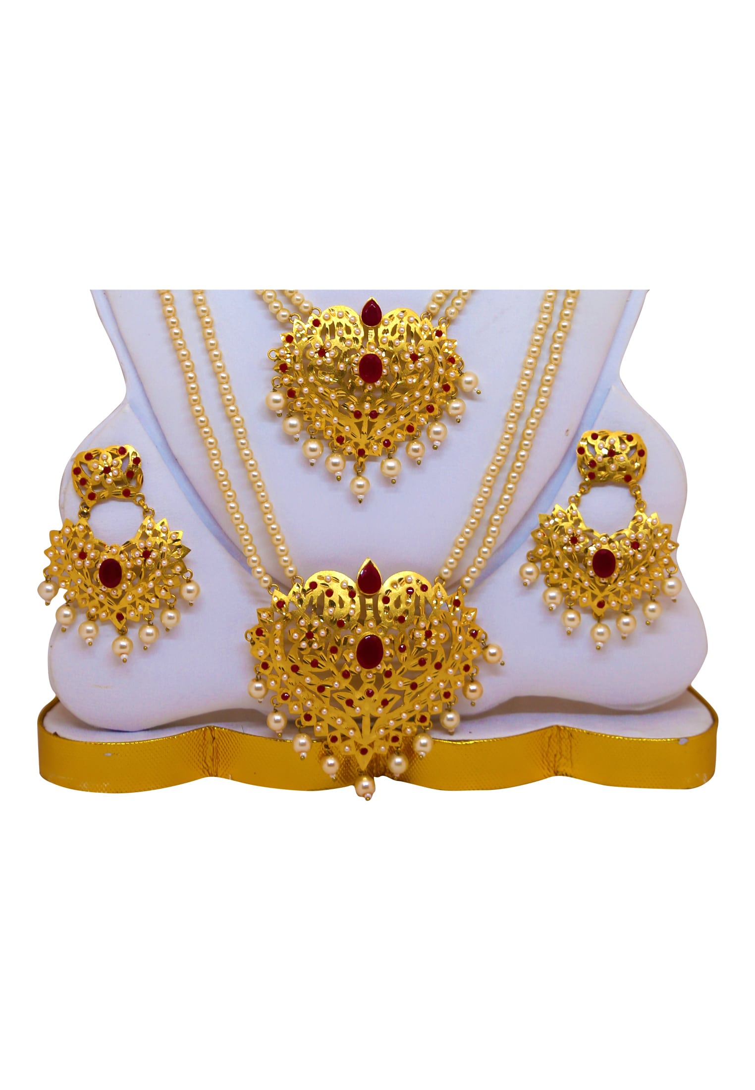 Golden v shape Kalai Lahore set 