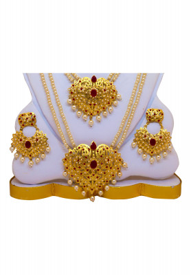 Golden v shape Kalai Lahore set 