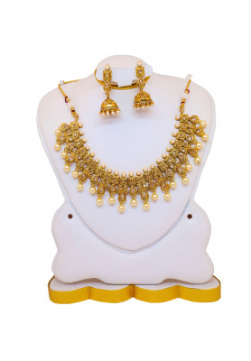 Antique V Shape Joypuri Necklace Set 